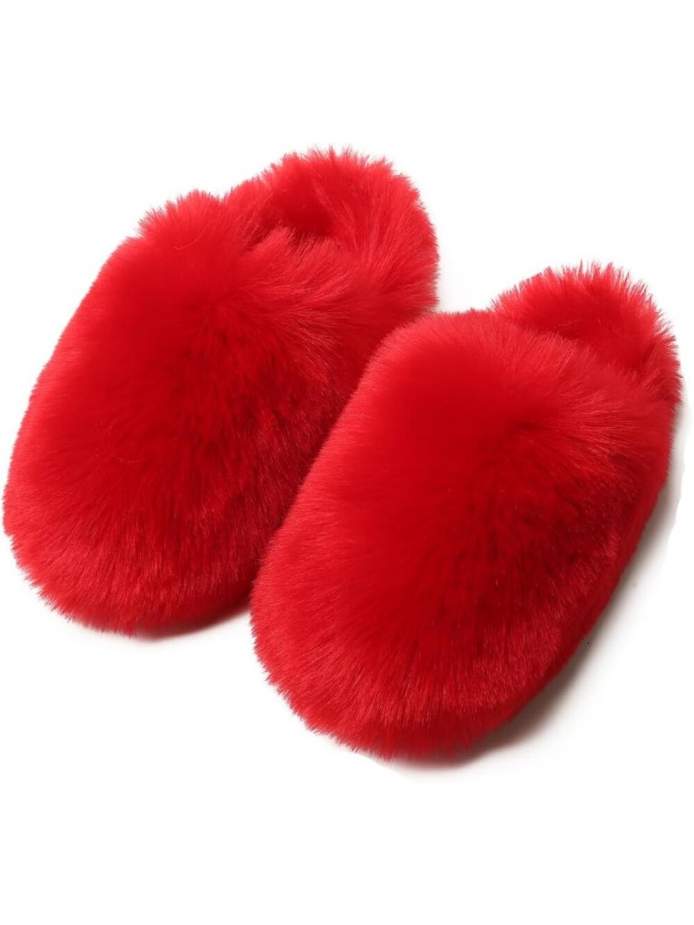 Cozy Faux Fur Fluffy Slippers for Women - Warm Closed Toe Winter House Slides